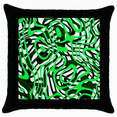 Ribbon Chaos Green Throw Pillow Cases (black) by ImpressiveMoments