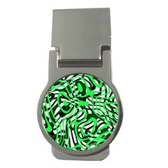 Ribbon Chaos Green Money Clips (round) 