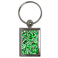 Ribbon Chaos Green Key Chains (rectangle) 