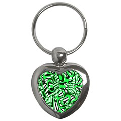 Ribbon Chaos Green Key Chains (heart)  by ImpressiveMoments