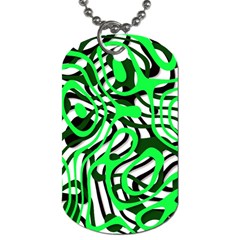 Ribbon Chaos Green Dog Tag (one Side)