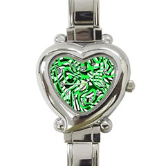 Ribbon Chaos Green Heart Italian Charm Watch