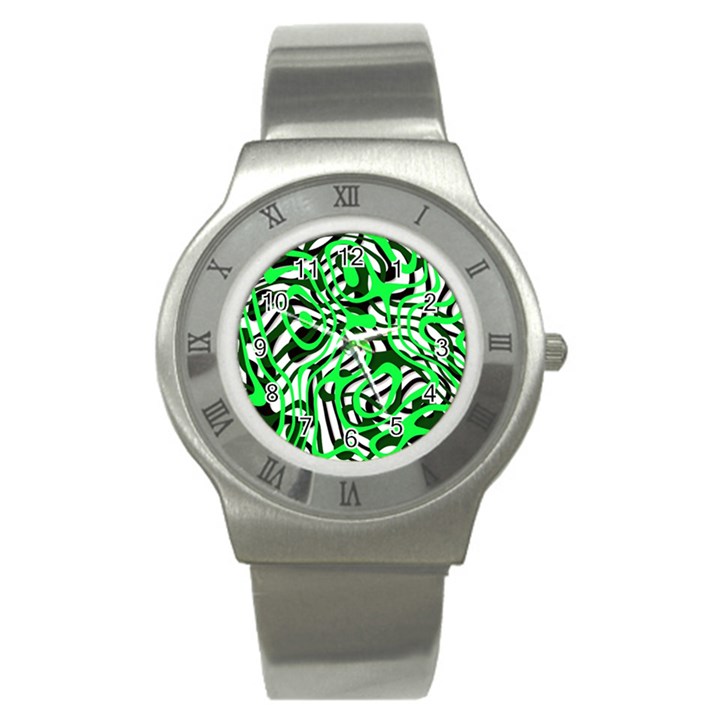 Ribbon Chaos Green Stainless Steel Watches