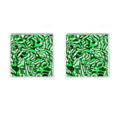 Ribbon Chaos Green Cufflinks (square) by ImpressiveMoments