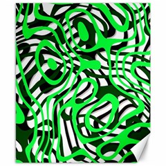 Ribbon Chaos Green Canvas 8  X 10  by ImpressiveMoments