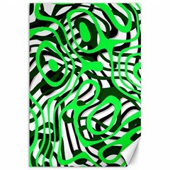 Ribbon Chaos Green Canvas 12  X 18  