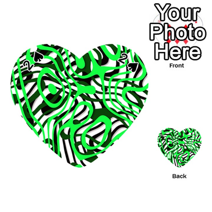 Ribbon Chaos Green Playing Cards 54 (Heart) 