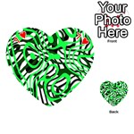 Ribbon Chaos Green Playing Cards 54 (Heart)  Front - Heart7