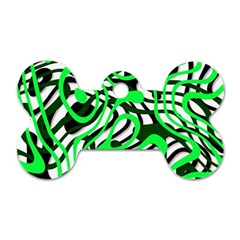 Ribbon Chaos Green Dog Tag Bone (one Side)