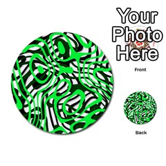 Ribbon Chaos Green Multi-purpose Cards (round)  by ImpressiveMoments