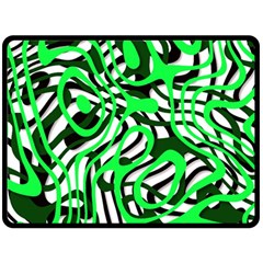 Ribbon Chaos Green Fleece Blanket (large)  by ImpressiveMoments