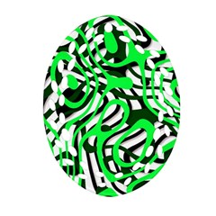 Ribbon Chaos Green Ornament (oval Filigree) 