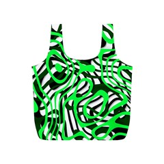 Ribbon Chaos Green Full Print Recycle Bags (s) 