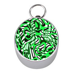 Ribbon Chaos Green Mini Silver Compasses