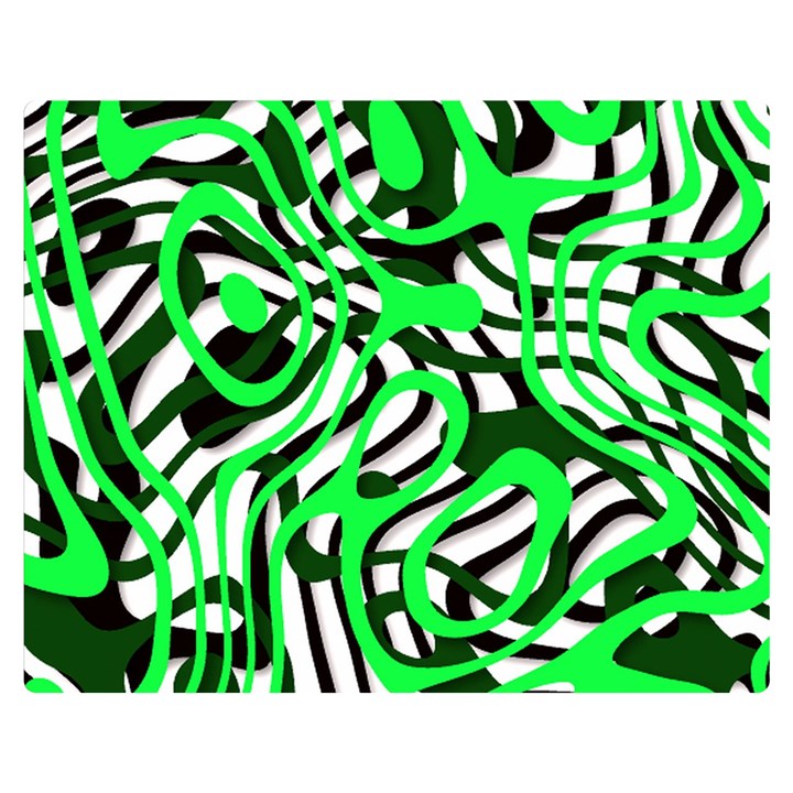 Ribbon Chaos Green Double Sided Flano Blanket (Medium) 