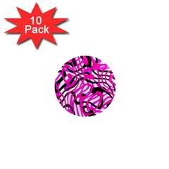 Ribbon Chaos Pink 1  Mini Magnet (10 Pack) 