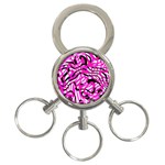 Ribbon Chaos Pink 3-Ring Key Chains Front