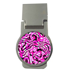 Ribbon Chaos Pink Money Clips (round) 