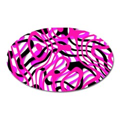 Ribbon Chaos Pink Oval Magnet