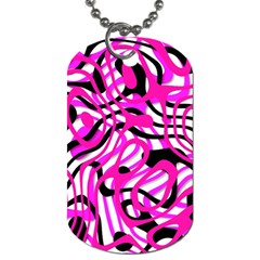 Ribbon Chaos Pink Dog Tag (One Side)