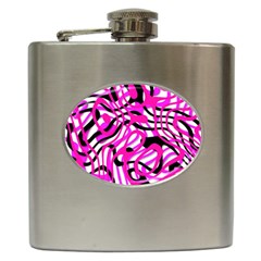 Ribbon Chaos Pink Hip Flask (6 oz)