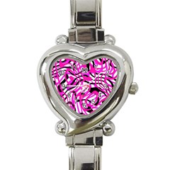 Ribbon Chaos Pink Heart Italian Charm Watch