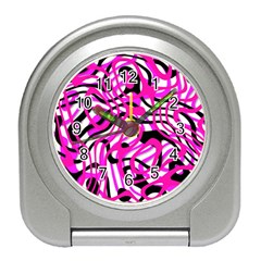 Ribbon Chaos Pink Travel Alarm Clocks