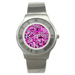 Ribbon Chaos Pink Stainless Steel Watches