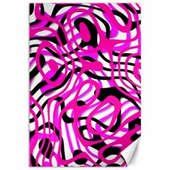 Ribbon Chaos Pink Canvas 12  X 18  