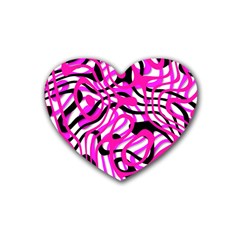 Ribbon Chaos Pink Heart Coaster (4 Pack) 