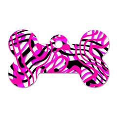 Ribbon Chaos Pink Dog Tag Bone (one Side)