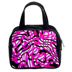 Ribbon Chaos Pink Classic Handbags (2 Sides)