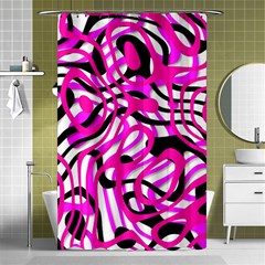 Ribbon Chaos Pink Shower Curtain 48  X 72  (small) 