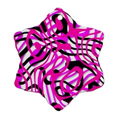 Ribbon Chaos Pink Ornament (snowflake) 