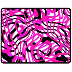 Ribbon Chaos Pink Double Sided Fleece Blanket (medium) 