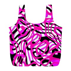 Ribbon Chaos Pink Full Print Recycle Bags (l) 