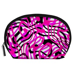 Ribbon Chaos Pink Accessory Pouches (Large) 