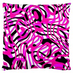 Ribbon Chaos Pink Large Flano Cushion Cases (two Sides) 