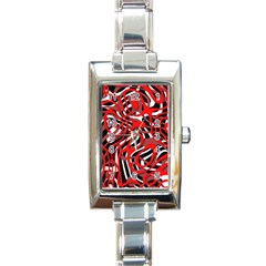 Ribbon Chaos Red Rectangle Italian Charm Watches