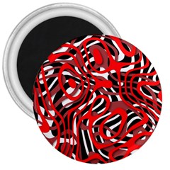 Ribbon Chaos Red 3  Magnets