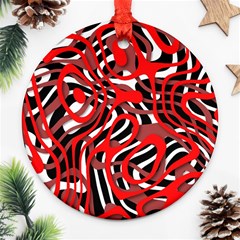 Ribbon Chaos Red Ornament (round)  by ImpressiveMoments