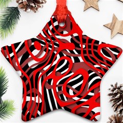 Ribbon Chaos Red Ornament (star)  by ImpressiveMoments