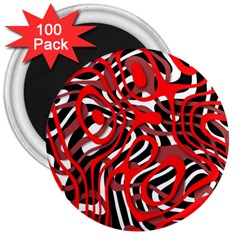 Ribbon Chaos Red 3  Magnets (100 Pack)