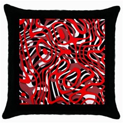 Ribbon Chaos Red Throw Pillow Cases (black)