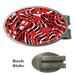 Ribbon Chaos Red Money Clips (oval) 