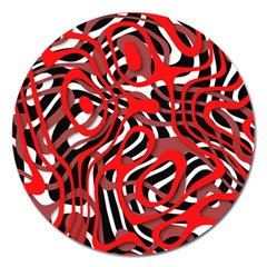 Ribbon Chaos Red Magnet 5  (round)