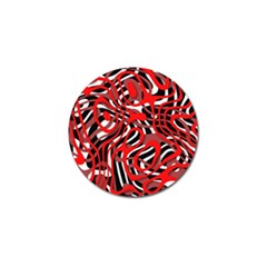 Ribbon Chaos Red Golf Ball Marker