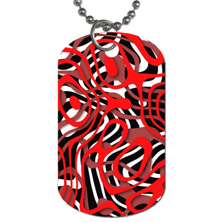 Ribbon Chaos Red Dog Tag (Two Sides)