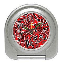 Ribbon Chaos Red Travel Alarm Clocks