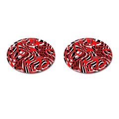 Ribbon Chaos Red Cufflinks (oval)